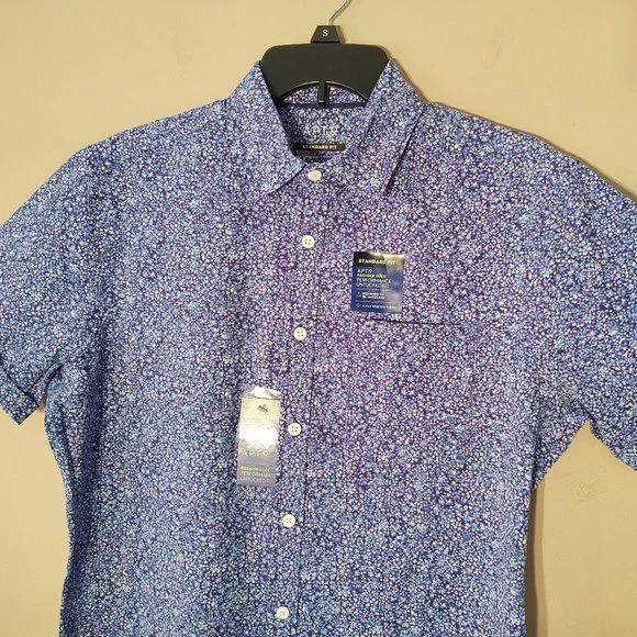 APT. 9 PREMIER FLEX UNTUCKED STANDARD FIT MEN SHORT SLEEVE CASUAL DRESS SHIRT- S - Picture 4 of 6
